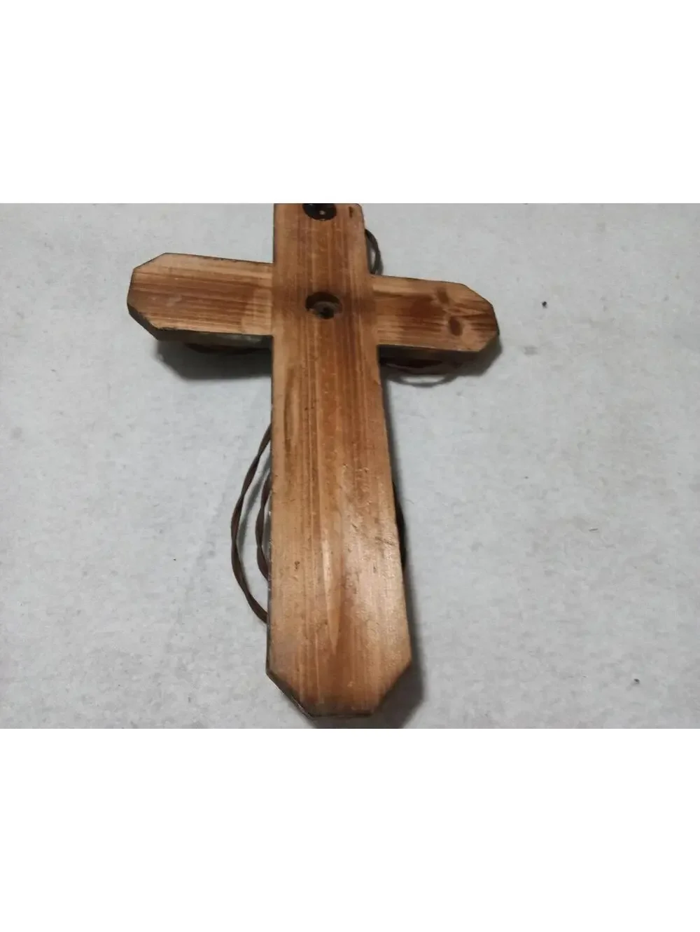 Rustic Wooden Wall Cross 15” Wire Wrapped Farmhouse Christian Décor